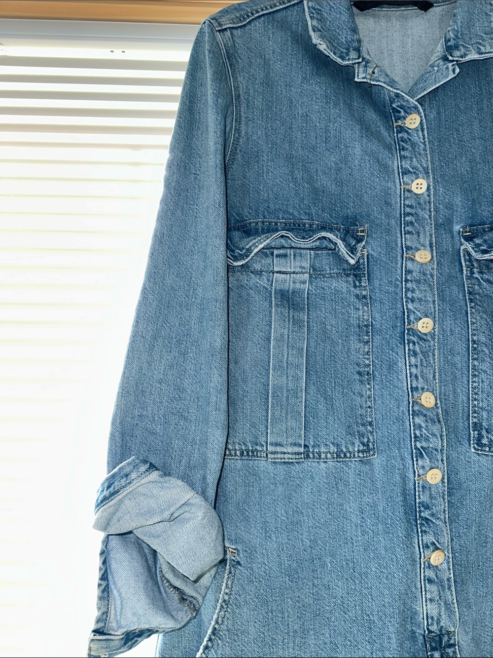 Zara Light Blue Denim Romper Jumpsuit - Picture 6 of 14